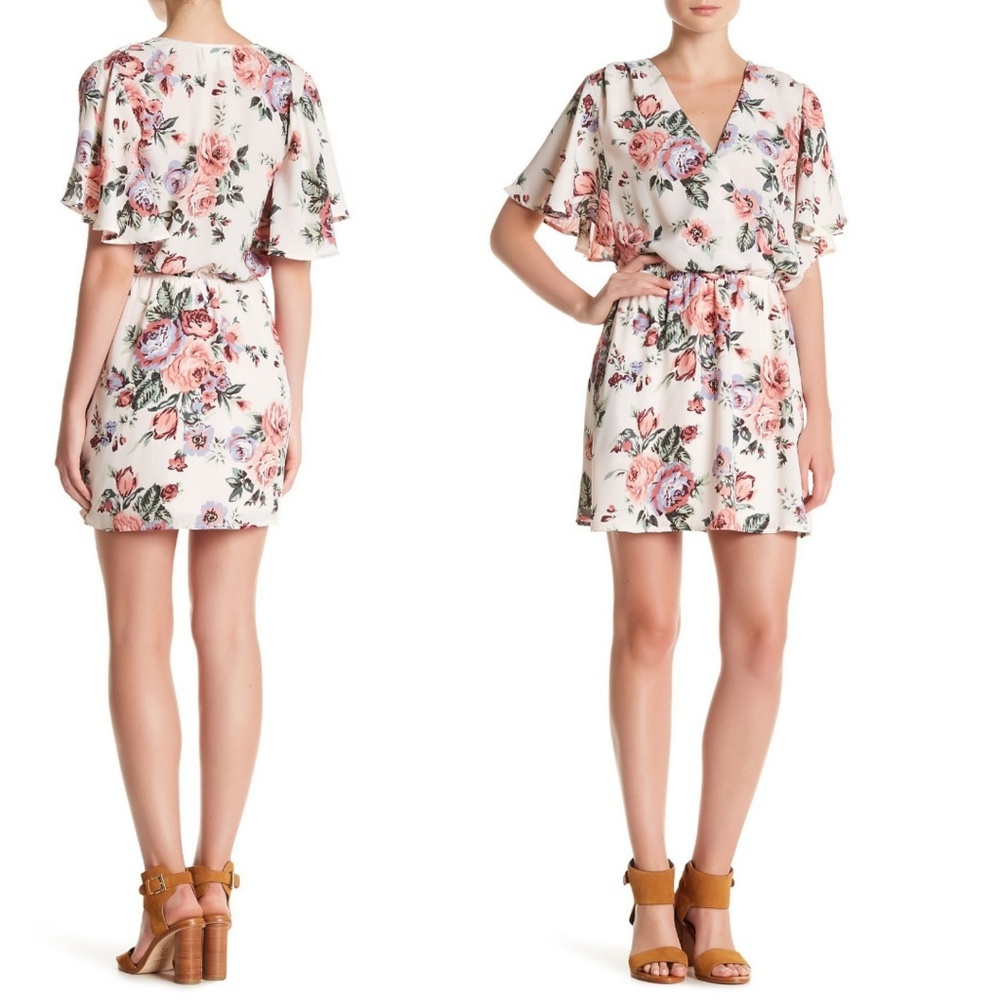 Neck Floral Print Dress